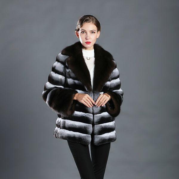 arlenesain custom 2019 new design chinchilla fur patchwork real sable fur women luxury jacket, Black
arlenesain custom 2019 new design chinchilla fur patchwork real sable fur women luxury jacket, Black