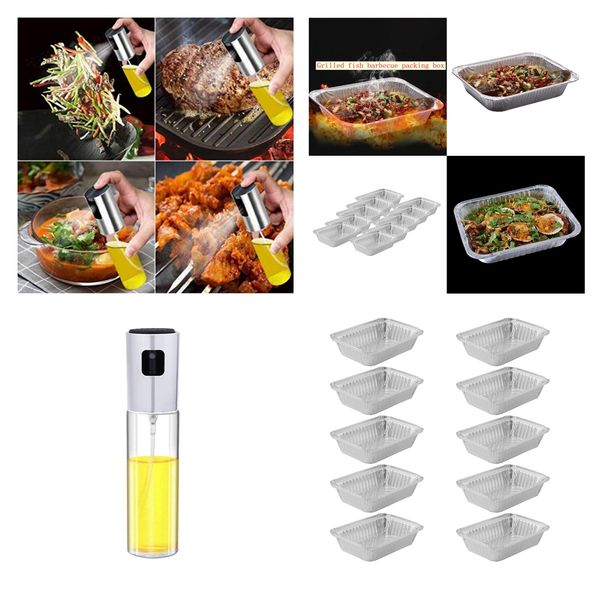 10pcs grill drip pans&100ml oil spray bottle grease pans for bbq baking
10pcs grill drip pans&100ml oil spray bottle grease pans for bbq baking
