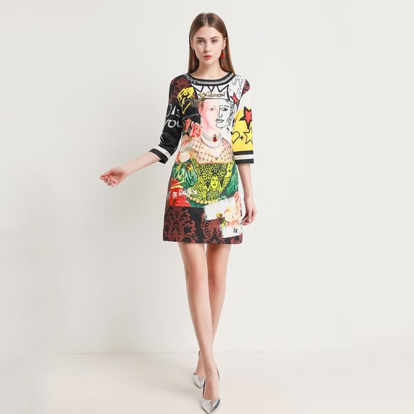spring and autumn dress dress bottom skirt 2020 retro queen's head print nail drill seven-sleeve spelling letter
spring and autumn dress dress bottom skirt 2020 retro queen's head print nail drill seven-sleeve spelling letter