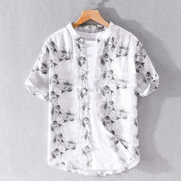 2020 summer new brand linen shirt men fashion stand collar white shirts for men casual short sleeve shirt mens camiseta overhemd, White;black
2020 summer new brand linen shirt men fashion stand collar white shirts for men casual short sleeve shirt mens camiseta overhemd, White;black
