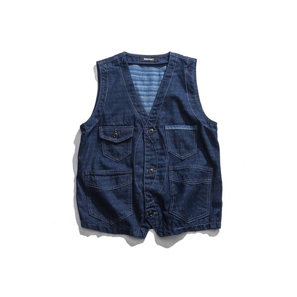 denim vests men japanese vintage blue mens multi pocket vest original design fashion v-neck sleeveless jeans jackets ds50647, Black;white
denim vests men japanese vintage blue mens multi pocket vest original design fashion v-neck sleeveless jeans jackets ds50647, Black;white