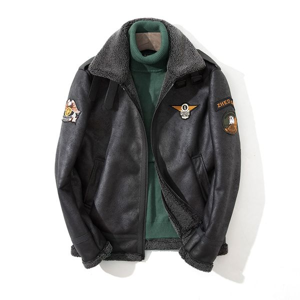 aboorun mens suede jacket fleece warm winter leather jacket casual loose outwear male r2668, Black
aboorun mens suede jacket fleece warm winter leather jacket casual loose outwear male r2668, Black