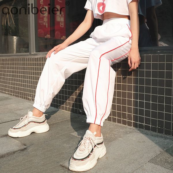 aonibeier trouser for women side stripe breathable elastic waist lady sweatpants female white streetwear harajuku stright pants, Black;white
aonibeier trouser for women side stripe breathable elastic waist lady sweatpants female white streetwear harajuku stright pants, Black;white