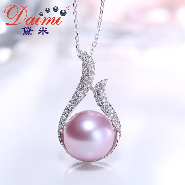 daimi real 14k white gold pendant 12-12.5mm natural pearl necklace round purple pearl pendant for women, Silver
daimi real 14k white gold pendant 12-12.5mm natural pearl necklace round purple pearl pendant for women, Silver