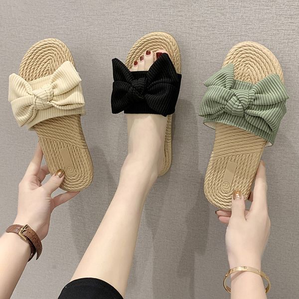 shoes ladies' slippers slipers women summer woman butterfly-knot low slides 2020 beach flat sweet cotton, Black 
shoes ladies' slippers slipers women summer woman butterfly-knot low slides 2020 beach flat sweet cotton, Black