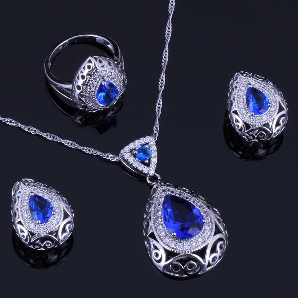 water drop blue cubic zirconia white cz 925 sterling silver jewelry sets for women earrings pendant chain ring v0315
water drop blue cubic zirconia white cz 925 sterling silver jewelry sets for women earrings pendant chain ring v0315
