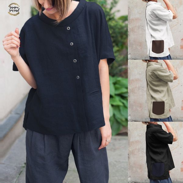 plus size summer 2019 women vintage linen blouses buttons short sleeve shirts patchwork casual loose blusas feminina, White
plus size summer 2019 women vintage linen blouses buttons short sleeve shirts patchwork casual loose blusas feminina, White