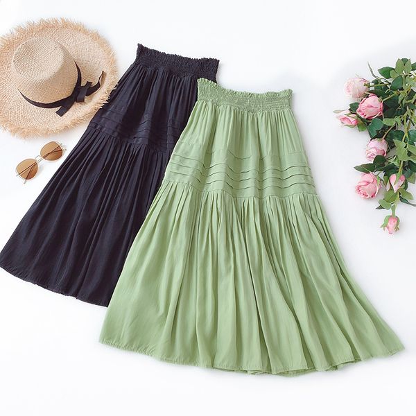 wasteheart summer green khaki women skirt high waist mid-calf long skirt clothing mesh a-line skirts plus size pleated, Black
wasteheart summer green khaki women skirt high waist mid-calf long skirt clothing mesh a-line skirts plus size pleated, Black