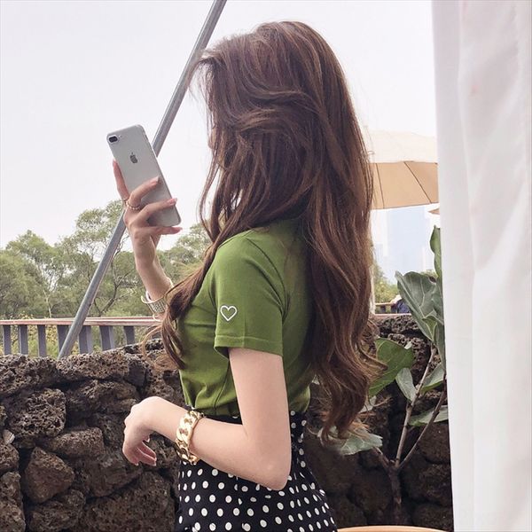 short-sleeved t-shirt t-shirt elastic elastic cotton female 2020 solid color inside round collar summer slim short stretch cotton bo, White
short-sleeved t-shirt t-shirt elastic elastic cotton female 2020 solid color inside round collar summer slim short stretch cotton bo, White