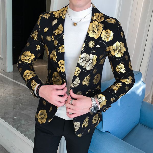 2019 fashion designer stage costume tuxedo men's blazer gold-plated printed men's blazer club formal clothing m-3xl, White;black
2019 fashion designer stage costume tuxedo men's blazer gold-plated printed men's blazer club formal clothing m-3xl, White;black