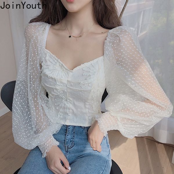 joinyouth dot lace blusas mujer v neck lantern sleeve patchwork women blouses spring korean chic 2020 new shirts j443, White
joinyouth dot lace blusas mujer v neck lantern sleeve patchwork women blouses spring korean chic 2020 new shirts j443, White
