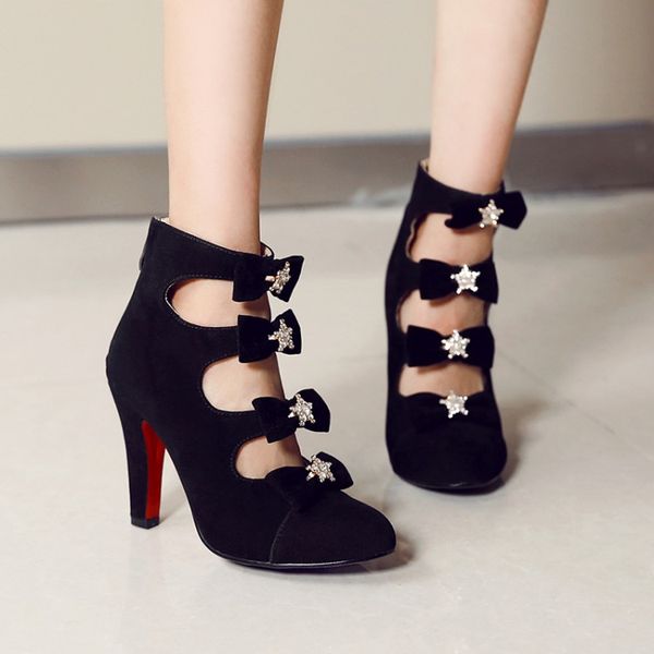 big size11 12 13 14 15 16 17suede round-headed butterfly-knot water drill hollow back zipper high heel short-barrel boots, Black
big size11 12 13 14 15 16 17suede round-headed butterfly-knot water drill hollow back zipper high heel short-barrel boots, Black
