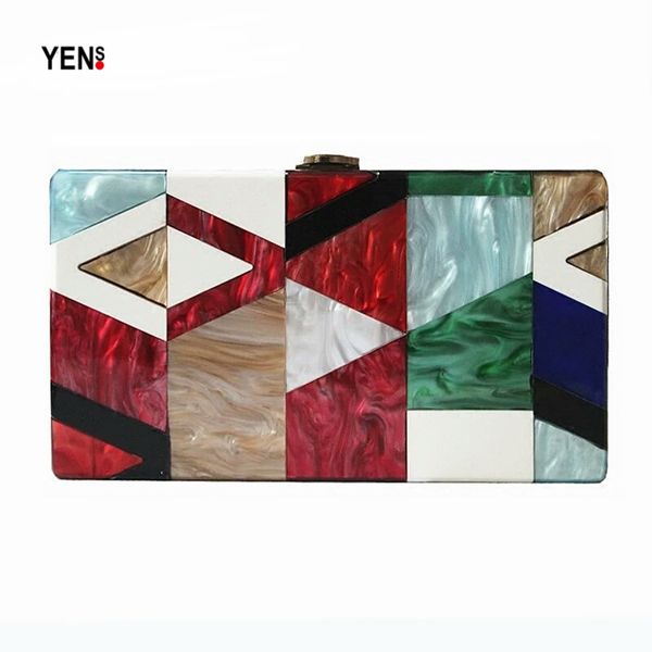 yens women messenger bags brand fashion luxury acrylic geometric lattice patchwork handbag party prom clutch woman evening bag
yens women messenger bags brand fashion luxury acrylic geometric lattice patchwork handbag party prom clutch woman evening bag