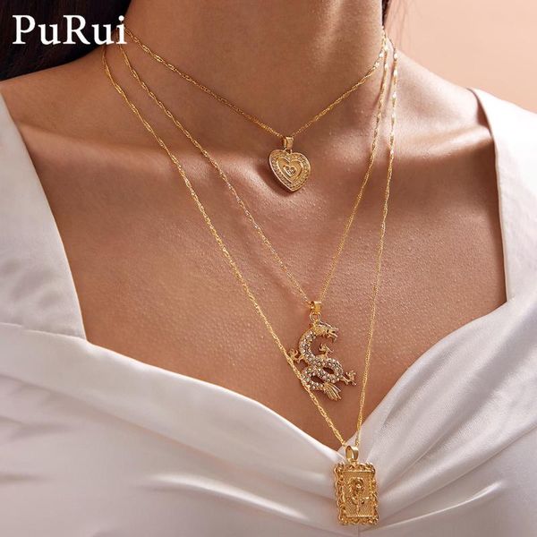 purui goth punk chain choker necklace hiphop layered 3pce/set crystal dragon heart coin pendant necklace for women jewelry, Silver
purui goth punk chain choker necklace hiphop layered 3pce/set crystal dragon heart coin pendant necklace for women jewelry, Silver