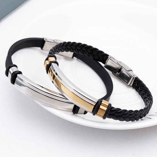 cuff wholesale price classic braid leather bracelet for men hand charm jewelry stainless steel buckle handmade gift cool boys, White
cuff wholesale price classic braid leather bracelet for men hand charm jewelry stainless steel buckle handmade gift cool boys, White
