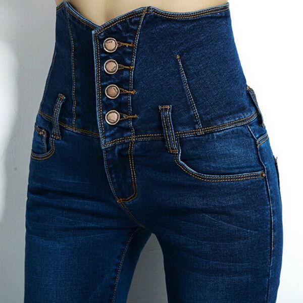 women vintage high waist jeans pencil stretch denim pants female slim skinny trousers plus size, Blue
women vintage high waist jeans pencil stretch denim pants female slim skinny trousers plus size, Blue