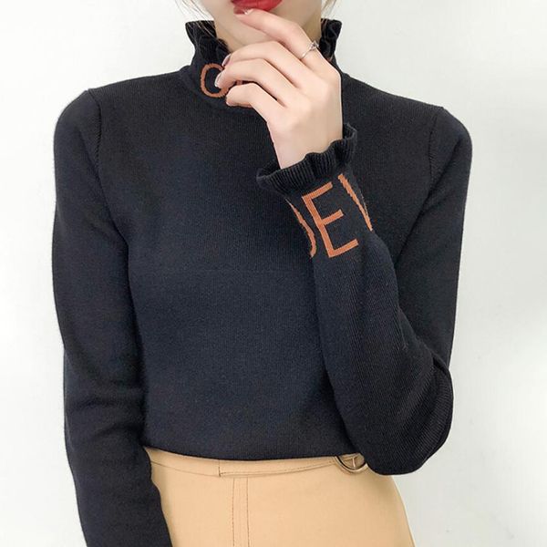 fashion design turtleneck letter sweater women long sleeve slim knitted pullovers female soft warm autumn casual jumper, White;black
fashion design turtleneck letter sweater women long sleeve slim knitted pullovers female soft warm autumn casual jumper, White;black