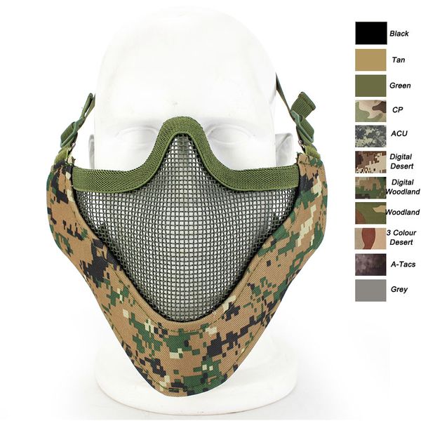 outdoor shooting face protection gear v9 metal steel wire mesh half face tactical mask, Black
outdoor shooting face protection gear v9 metal steel wire mesh half face tactical mask, Black