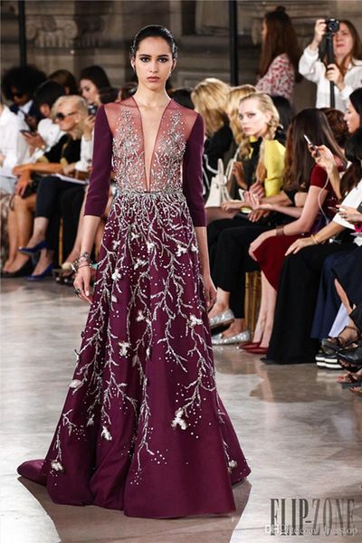 elegant georges hobeika dresses evening wear appliques sheer plunging neck beaded a-line long sleeves evening gowns sequined formal dress 40, Black;red
elegant georges hobeika dresses evening wear appliques sheer plunging neck beaded a-line long sleeves evening gowns sequined formal dress 40, Black;red