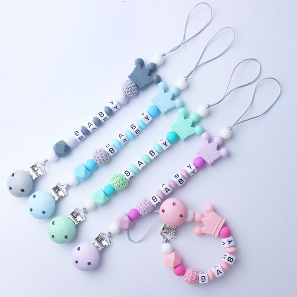 1pcs pink silicone personalised name baby pacifier clips crochet beads silicone crown pacifier chain holder baby shower gift
1pcs pink silicone personalised name baby pacifier clips crochet beads silicone crown pacifier chain holder baby shower gift