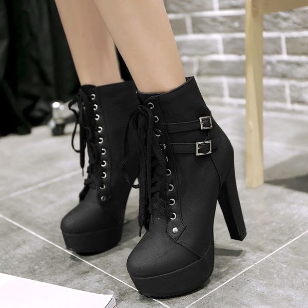 heel ankle for women high heels motorcycle boots platform shoes large size 42 bota feminina mx200508, Black
heel ankle for women high heels motorcycle boots platform shoes large size 42 bota feminina mx200508, Black