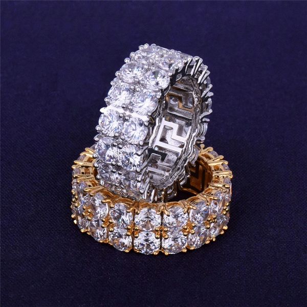 wholesale- iced out ring micro pave cz stone tennis ring men women charm luxury jewelry crystal zircon diamond gold silver plated wedding, Slivery;golden 
wholesale- iced out ring micro pave cz stone tennis ring men women charm luxury jewelry crystal zircon diamond gold silver plated wedding, Slivery;golden