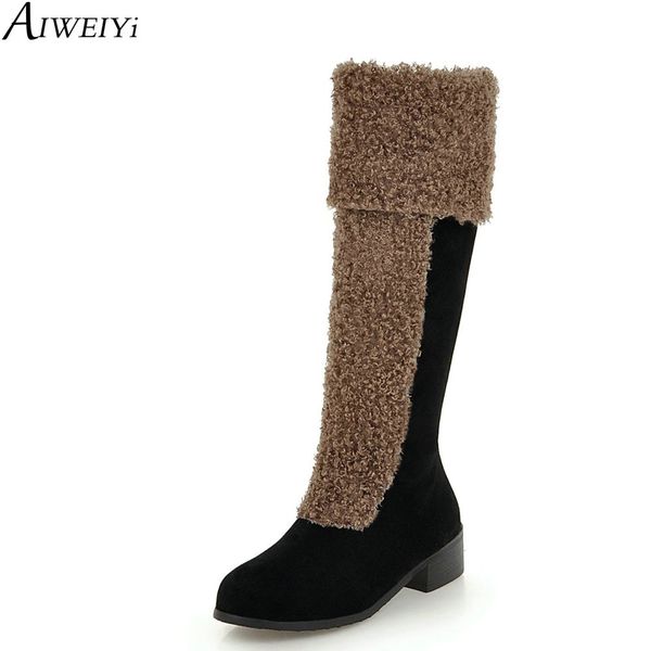 aiweiyi fur warm knee high boots for women big size 34-43 round toe flat heels thigh high boots autumn winter motorcycle, Black
aiweiyi fur warm knee high boots for women big size 34-43 round toe flat heels thigh high boots autumn winter motorcycle, Black