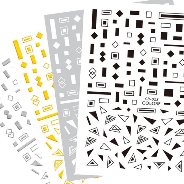 cb-23 gold silver geometry series laser designs3d nail art letter fashiontemplate sticker decal magico, Black
cb-23 gold silver geometry series laser designs3d nail art letter fashiontemplate sticker decal magico, Black