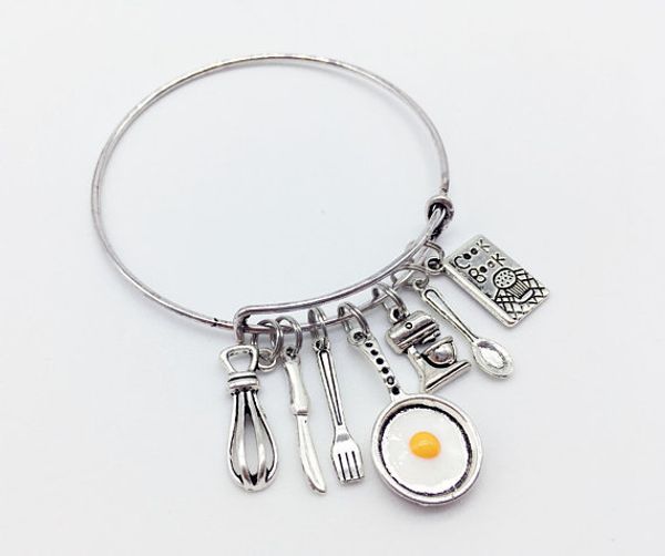 coffee machine whisk table knife fork spoon cook book charm pendant bracelet kitchen tool bangle women men jewelry gift, Black
coffee machine whisk table knife fork spoon cook book charm pendant bracelet kitchen tool bangle women men jewelry gift, Black