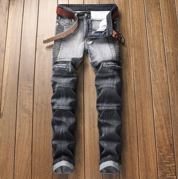 fashion mens zipped panelled slim fit jeans designer pleated motocycle biker straight leg denim pants big size trousers jb7 jb7-1, Blue
fashion mens zipped panelled slim fit jeans designer pleated motocycle biker straight leg denim pants big size trousers jb7 jb7-1, Blue