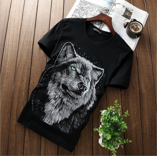 summer 2020 new lonely wolf short sleeve t-shirt men's trend t-shirt plus size youth trend half sleeve, White;black
summer 2020 new lonely wolf short sleeve t-shirt men's trend t-shirt plus size youth trend half sleeve, White;black