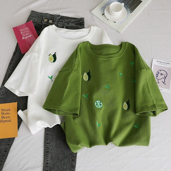 pure cotton 2020 coat t-shirt loose all-match avocado half sleeve ins short sleeve t-shirt female large size student fashion, White
pure cotton 2020 coat t-shirt loose all-match avocado half sleeve ins short sleeve t-shirt female large size student fashion, White