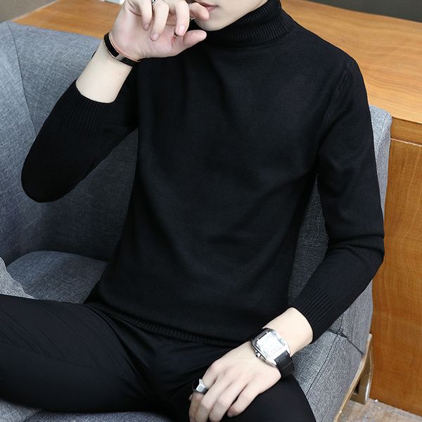 2018 winter mens turtleneck sweater korean style thickening loose men sweater trend, White;black
2018 winter mens turtleneck sweater korean style thickening loose men sweater trend, White;black