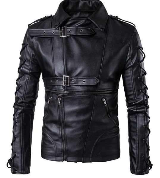 m-5xl 2019 spring men's new fashion jacke personalized drawstring diagonal zipper locomotive pu jacket, Black
m-5xl 2019 spring men's new fashion jacke personalized drawstring diagonal zipper locomotive pu jacket, Black