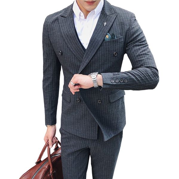 2019new fashion boutique men's stripe formal business suit, groom's wedding dress suit ( jacket + vest + pants ), White;black
2019new fashion boutique men's stripe formal business suit, groom's wedding dress suit ( jacket + vest + pants ), White;black