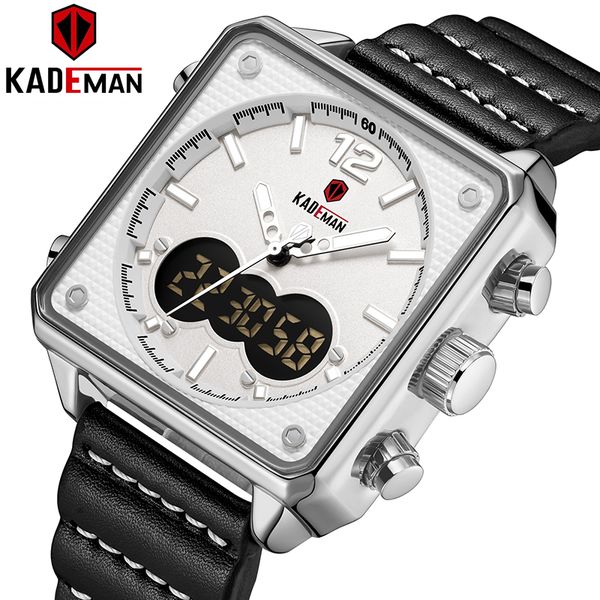 square shape kademan men's analog digital sports watches genuine leather quartz watch relogio masculino k9038, Slivery;brown
square shape kademan men's analog digital sports watches genuine leather quartz watch relogio masculino k9038, Slivery;brown