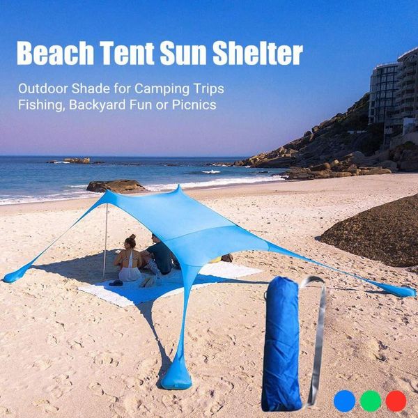 All-purpose Portable Beach Tent 3-4 Person Sun Shelter Outdoor Camping Trips Fishing Backyard Fun Picnics Large Family Tent