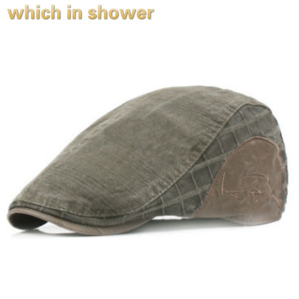 which in shower spring summer flat sun hat adjustable cotton vintage beret men women duckbill peaked cap washed newsboy hat bone, Blue;gray
which in shower spring summer flat sun hat adjustable cotton vintage beret men women duckbill peaked cap washed newsboy hat bone, Blue;gray