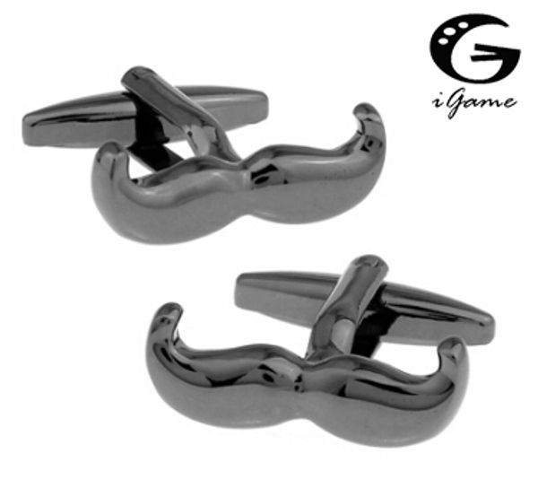 igame factory price retail brass cufflinks black mustache design cuff links, Silver;golden
igame factory price retail brass cufflinks black mustache design cuff links, Silver;golden