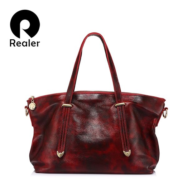 realer brand women's bags genuine leather tote bag female large shoulder messenger bag ladies handbag handle red/black/brown
realer brand women's bags genuine leather tote bag female large shoulder messenger bag ladies handbag handle red/black/brown