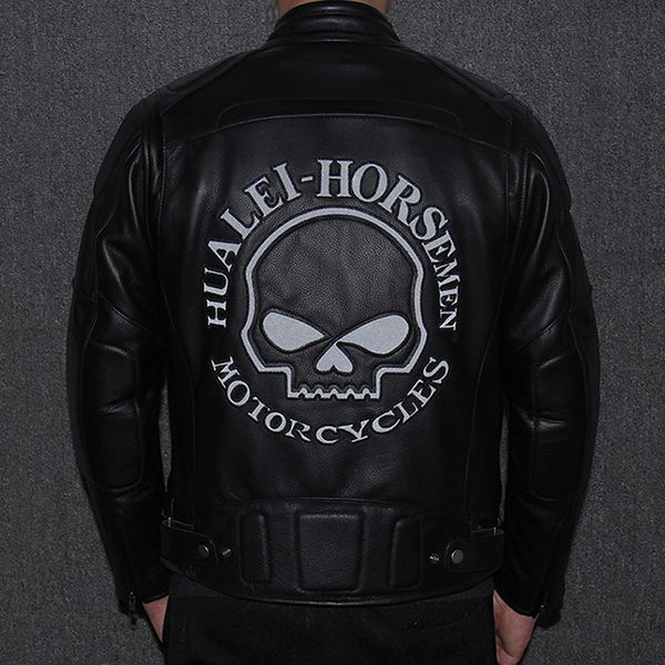 mens cow leather coats skull pattern genuine leather jacket automotive biker mans real leather jacket reflective streetwear a787, Black
mens cow leather coats skull pattern genuine leather jacket automotive biker mans real leather jacket reflective streetwear a787, Black