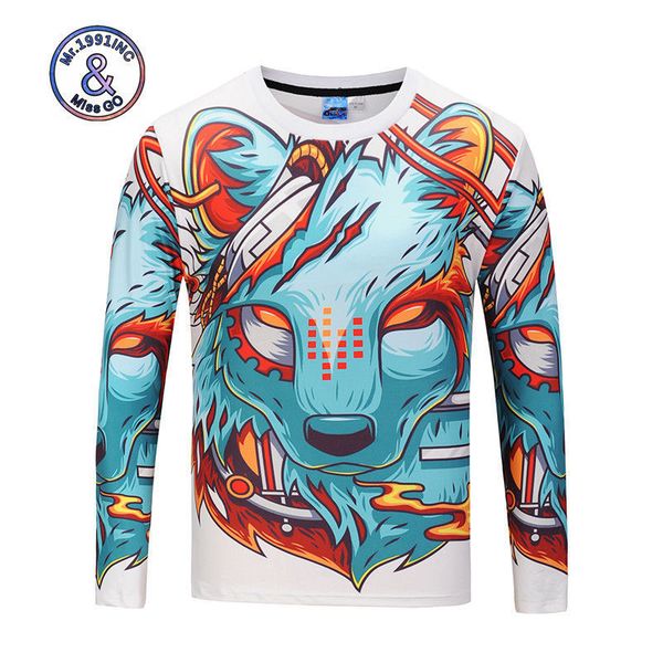 mens designer gong qiu 3d digital printing long sleeve t-shirt animal cartoon wolf round neck elastic t-shirt, White;black
mens designer gong qiu 3d digital printing long sleeve t-shirt animal cartoon wolf round neck elastic t-shirt, White;black