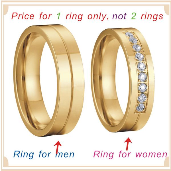 classic love alliances marriage proposal wedding couple rings set for men and women gold color healthy stainless stee jewelry, Slivery;golden
classic love alliances marriage proposal wedding couple rings set for men and women gold color healthy stainless stee jewelry, Slivery;golden