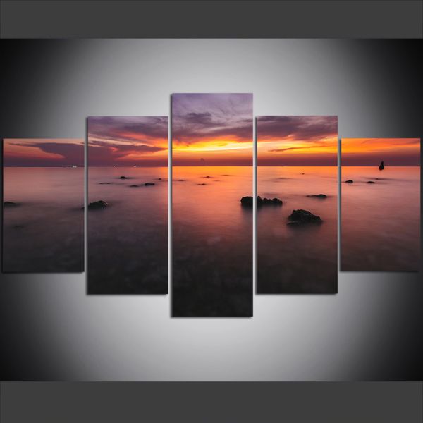 5 piece large size canvas wall art pictures creative sunset ocean fog landscape art print oil painting for living room
5 piece large size canvas wall art pictures creative sunset ocean fog landscape art print oil painting for living room
