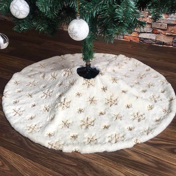 new 122cm white flannel embroidered snowflake christmas tree skirt christmas new year home decoration
new 122cm white flannel embroidered snowflake christmas tree skirt christmas new year home decoration