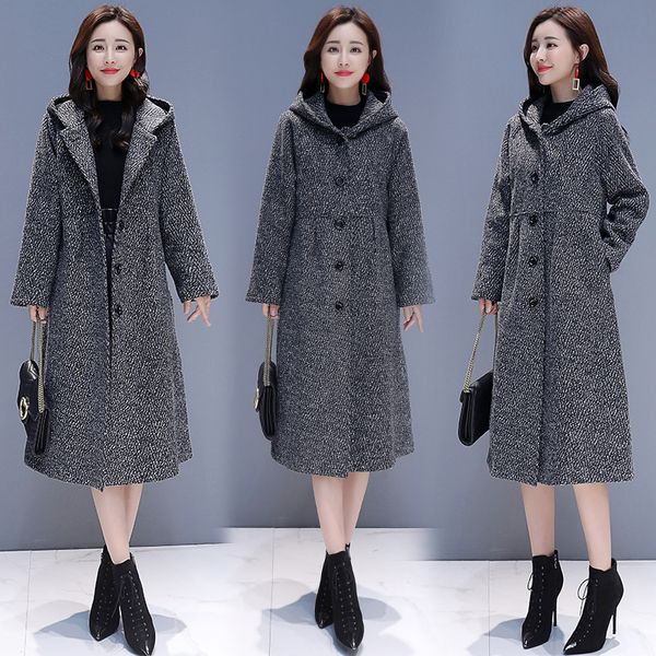 2019 shoot autumn and winter new thick coat fat mm large size long cardigan hooded jacket, Black
2019 shoot autumn and winter new thick coat fat mm large size long cardigan hooded jacket, Black