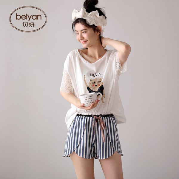 summer short sleeve ladies'pajamas lovely cartoon ladies comfortable fabrics home clothing thin summer ladies home suit, Black;red
summer short sleeve ladies'pajamas lovely cartoon ladies comfortable fabrics home clothing thin summer ladies home suit, Black;red