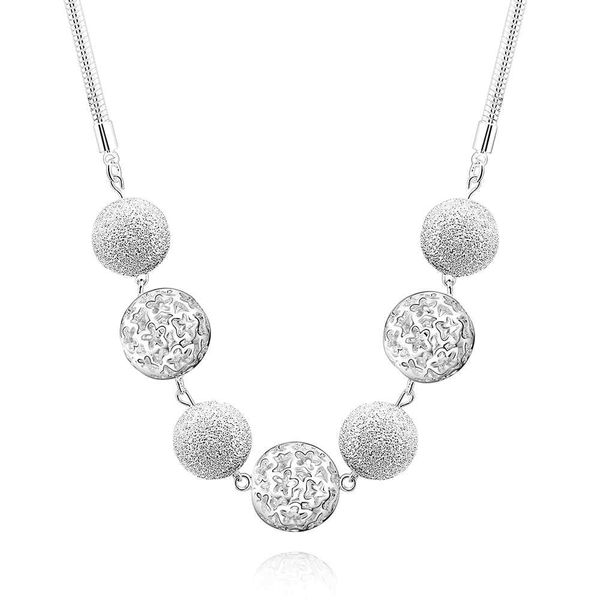wholesale 2017 new fashion silver plated chain beads ball statement necklaces pendants for women men jewelry n680 
wholesale 2017 new fashion silver plated chain beads ball statement necklaces pendants for women men jewelry n680
