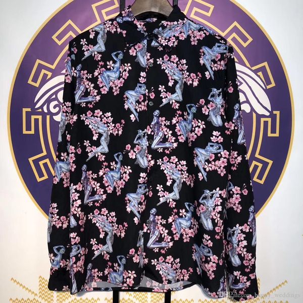 2019 d designer flowers printed women men casual shirts men fashion streetwear long sleeve cotton shirt, White;black
2019 d designer flowers printed women men casual shirts men fashion streetwear long sleeve cotton shirt, White;black