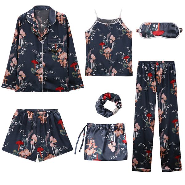 2019 spring pajamas sets 7 pieces pyjama set women for sleepwear clothes home suits pijamas women nightwear sleepwear suit, Blue;gray
2019 spring pajamas sets 7 pieces pyjama set women for sleepwear clothes home suits pijamas women nightwear sleepwear suit, Blue;gray